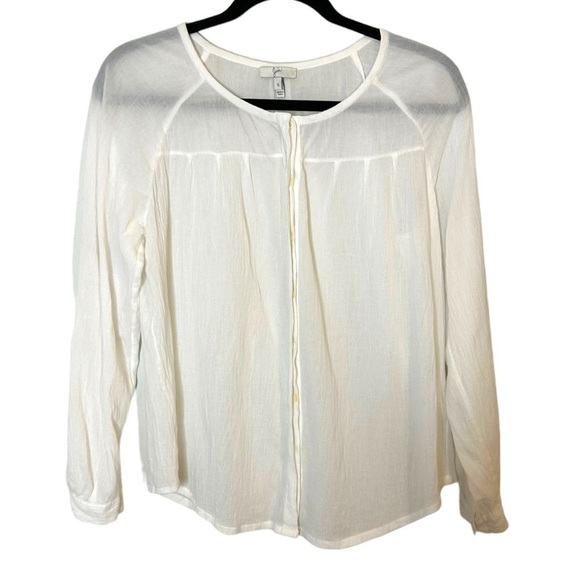 Anthropologie Joie White Button Down Long Sleeve Blouse - Picture 1 of 9